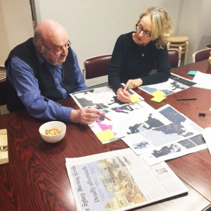 Professor Konrad Kwiet and Roslyn Sugarman doing final checks 