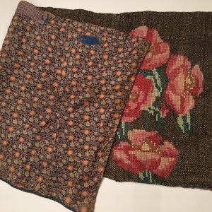 THE CROSS STITCH BLANKET WHICH TURNED OUT TO BE A CAPE. 