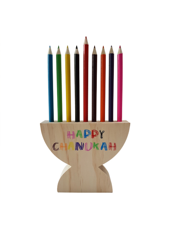 Happy Chanukah Menorah Pencil Holder Sydney Jewish Museum