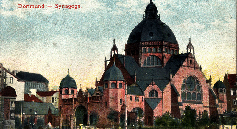 European synagogue, postcard