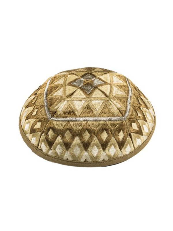 Kippah Emanuel Gold Squares Sydney Jewish Museum