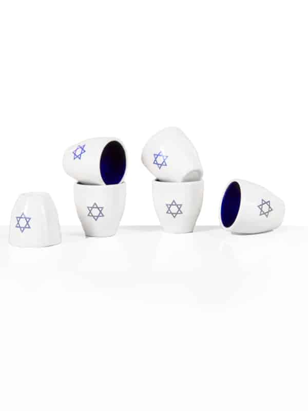 Kiddush Cups Set 6, Mensch Chai Modern Sydney Jewish Museum