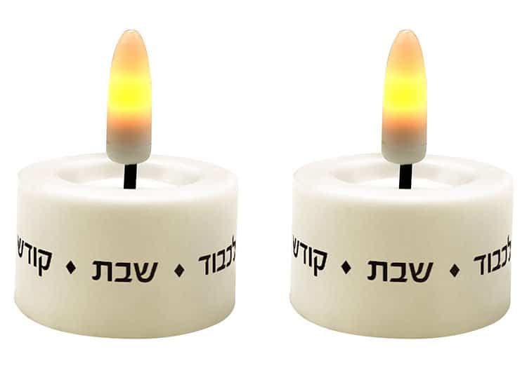 Shabbat tealite candles. Set 2 led lights Sydney Jewish Museum